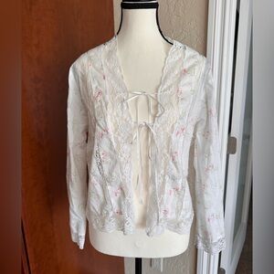 Eileen West cotton night jacket size M